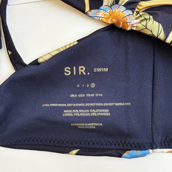 SIR Enid Balconette Bathing Suit Top NWT Bikini Navy Blue Floral 3 8 Delia Print - Picture 9 of 14